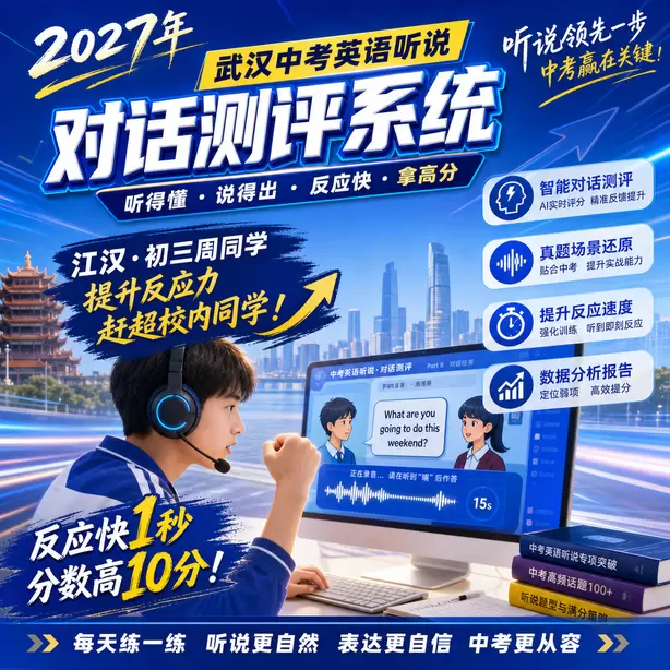 武汉中考听说机考样题难度分析江汉&middot;初三周同学（提升反应力，赶超校内同学）